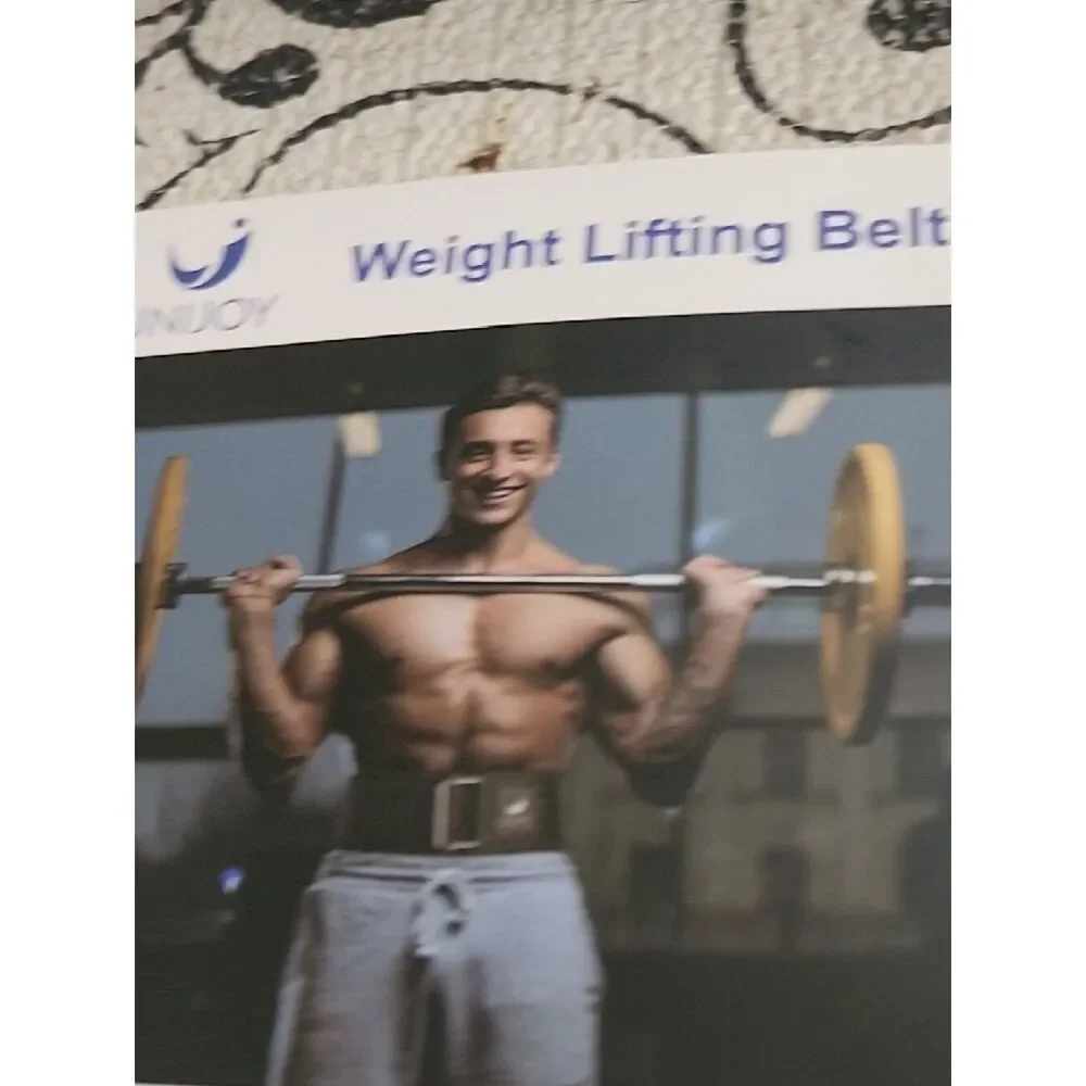 Black Men’s Weight Lifting Belt with Metal Buckle